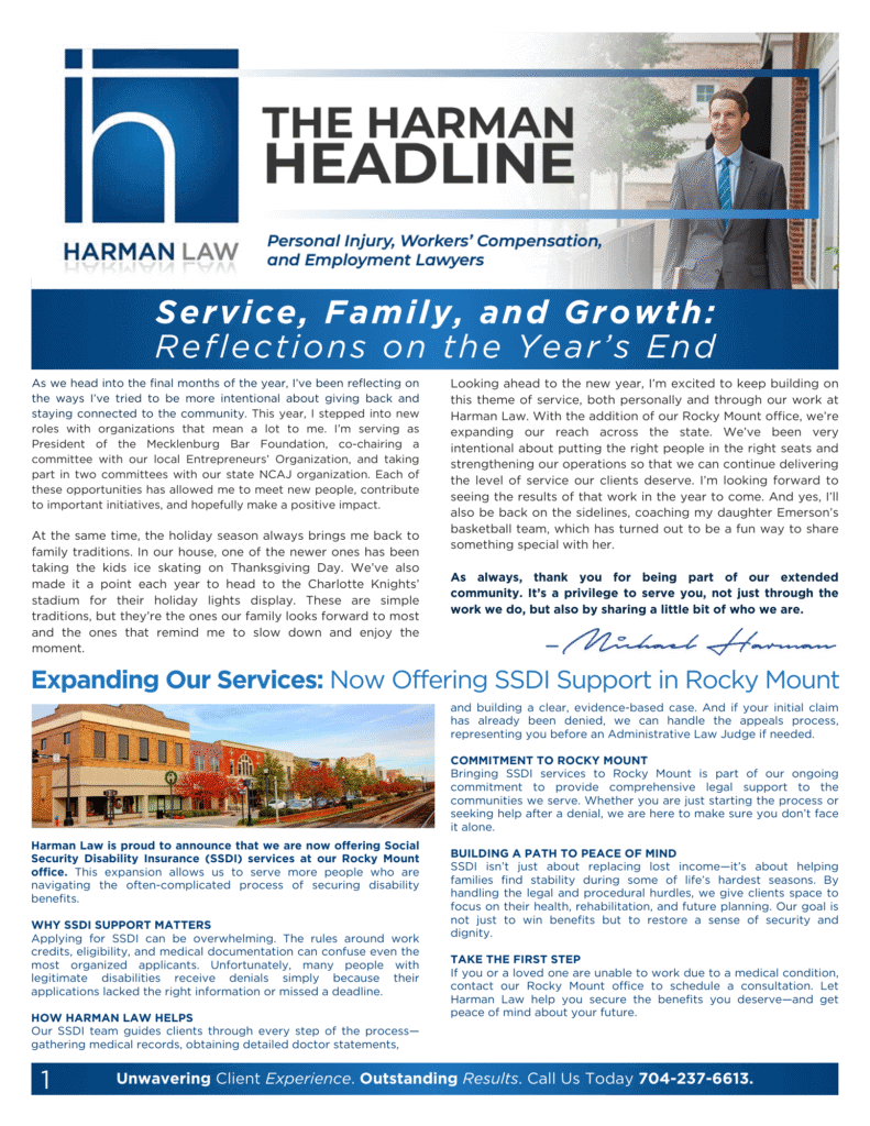 Harman Law Newsletter - Q4 2025